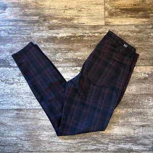 Kut from the Kloth Mia High Rise Skinny Ankle Plaid Ponte Pants